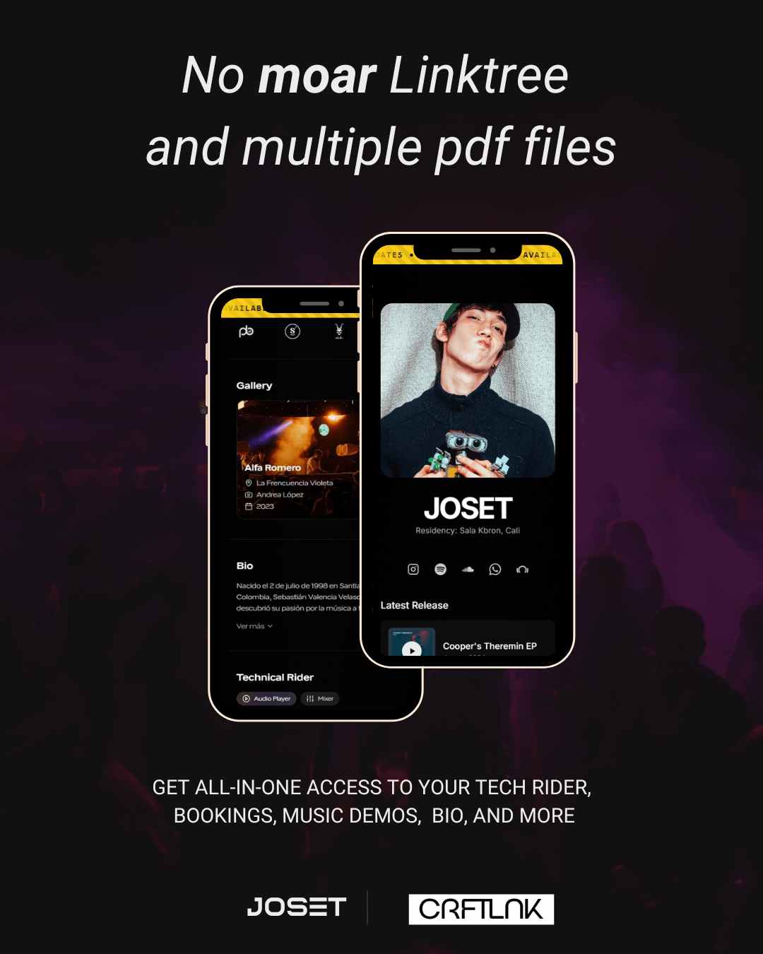 Joset Launches CRAFTLINK: A Revolutionary Interactive Press Kit Platform for Artists